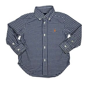 Ralph Lauren Shirt Toddler 2/2T Button Down Blue Gingham Check Preppy Pony‎ Boys